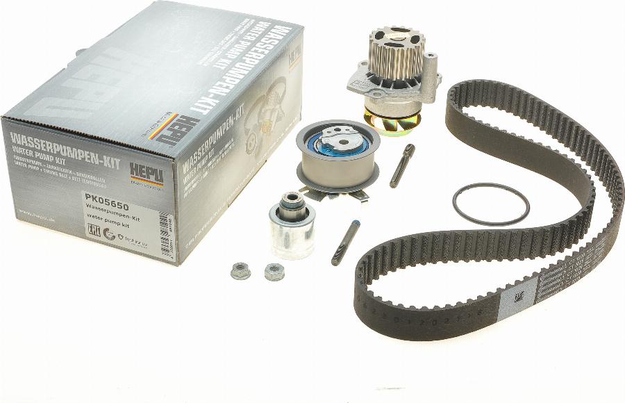 Hepu PK05650 - Водяной насос + комплект зубчатого ремня ГРМ autospares.lv