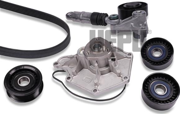 Hepu PK05821 - Водяной насос + комплект ручейковых ремней autospares.lv