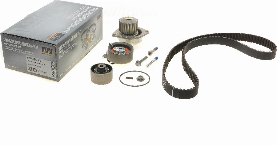Hepu PK08912 - Водяной насос + комплект зубчатого ремня ГРМ autospares.lv