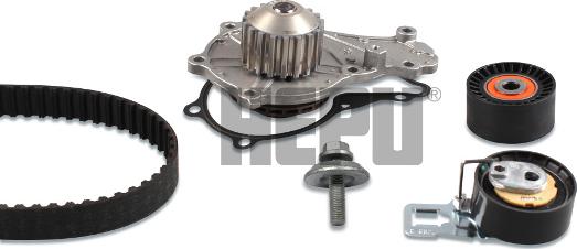 Hepu PK08036 - Водяной насос + комплект зубчатого ремня ГРМ autospares.lv