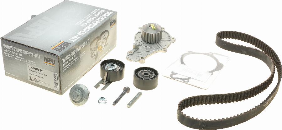 Hepu PK08030 - Водяной насос + комплект зубчатого ремня ГРМ autospares.lv