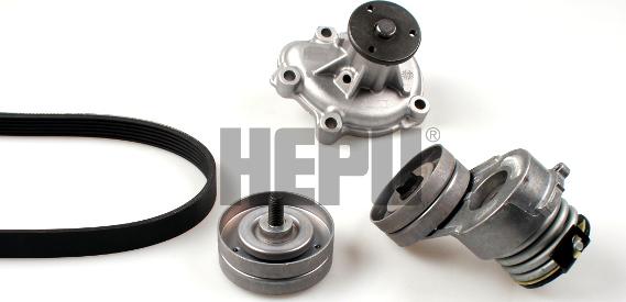 Hepu PK03721 - Водяной насос + комплект ручейковых ремней autospares.lv