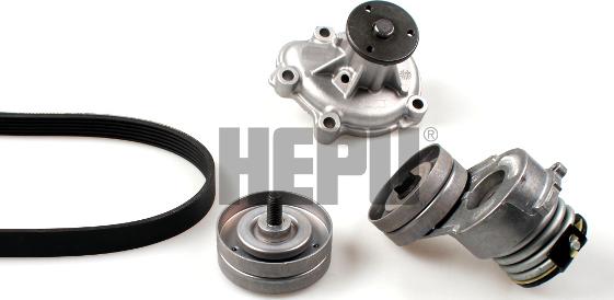 Hepu PK03722 - Водяной насос + комплект ручейковых ремней autospares.lv