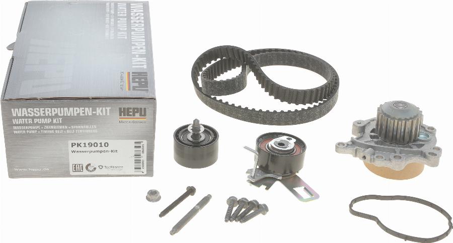 Hepu PK19010 - Водяной насос + комплект зубчатого ремня ГРМ autospares.lv