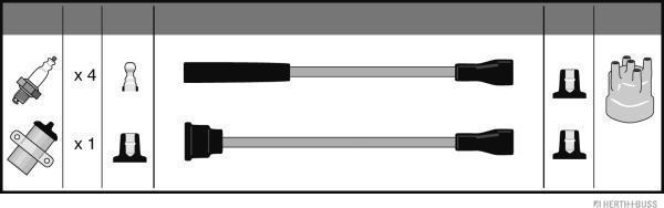 Herth+Buss Jakoparts J5388004 - Комплект проводов зажигания autospares.lv