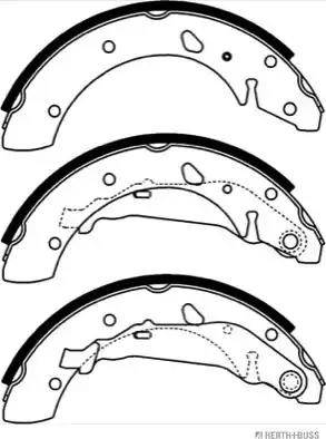 Herth+Buss Jakoparts J3504024 - Комплект тормозных колодок, барабанные autospares.lv
