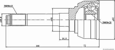 Herth+Buss Jakoparts J2829005 - Шарнирный комплект, ШРУС, приводной вал autospares.lv