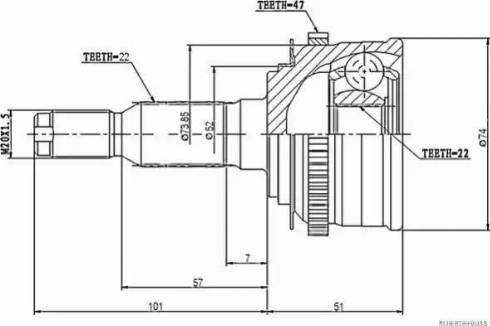 Herth+Buss Jakoparts J2820904 - Шарнирный комплект, ШРУС, приводной вал autospares.lv