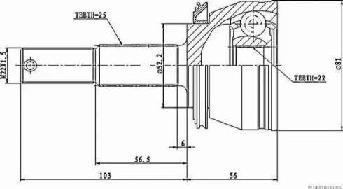 Herth+Buss Jakoparts J2821003 - Шарнирный комплект, ШРУС, приводной вал autospares.lv