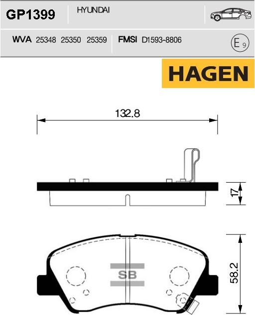 Hi-Q GP1399 - Тормозные колодки, дисковые, комплект autospares.lv