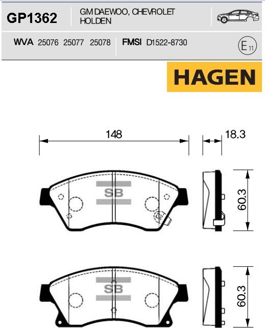 Hi-Q GP1362 - Тормозные колодки, дисковые, комплект autospares.lv