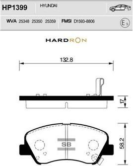 Hi-Q HP1399 - Тормозные колодки, дисковые, комплект autospares.lv