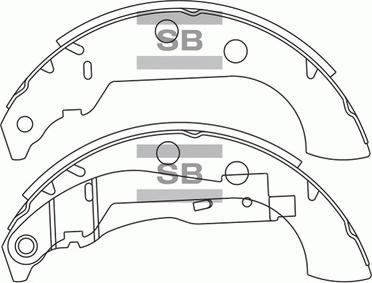 Hi-Q SA158 - Комплект тормозных колодок, барабанные autospares.lv