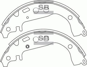 Hi-Q SA169 - Комплект тормозных колодок, барабанные autospares.lv