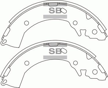 Hi-Q SA133 - Комплект тормозных колодок, барабанные autospares.lv