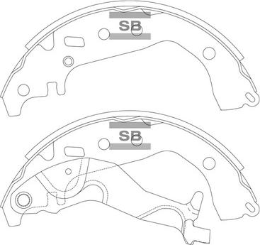 Hi-Q SA252 - Комплект тормозных колодок, барабанные autospares.lv