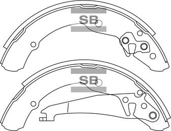 Hi-Q SA206 - Комплект тормозных колодок, барабанные autospares.lv