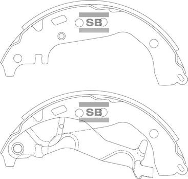 Hi-Q SA219A - Комплект тормозных колодок, барабанные autospares.lv