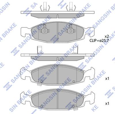 Hi-Q SP4257 - Тормозные колодки, дисковые, комплект autospares.lv