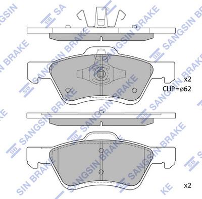 Hi-Q SP1497 - Тормозные колодки, дисковые, комплект autospares.lv