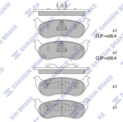 Hi-Q SP1445 - Тормозные колодки, дисковые, комплект autospares.lv