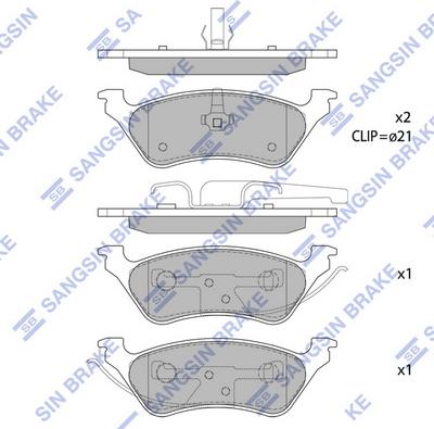 Hi-Q SP1441 - Тормозные колодки, дисковые, комплект autospares.lv