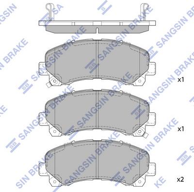 Hi-Q SP1409 - Тормозные колодки, дисковые, комплект autospares.lv