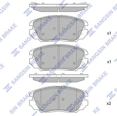 Hi-Q SP1402 - Тормозные колодки, дисковые, комплект autospares.lv