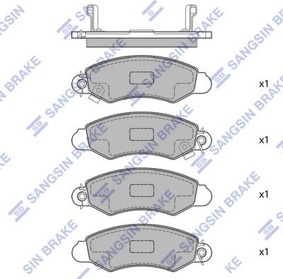 Hi-Q SP1598 - Тормозные колодки, дисковые, комплект autospares.lv