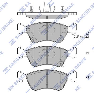 Hi-Q SP1597 - Тормозные колодки, дисковые, комплект autospares.lv