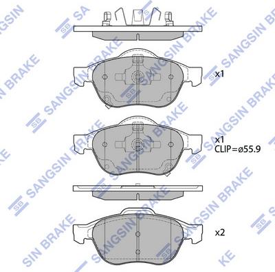 Hi-Q SP1574 - Тормозные колодки, дисковые, комплект autospares.lv