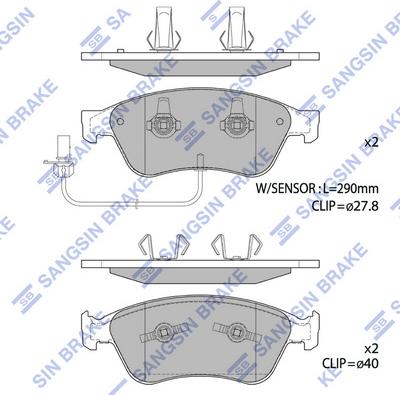 Hi-Q SP1693A - Тормозные колодки, дисковые, комплект autospares.lv