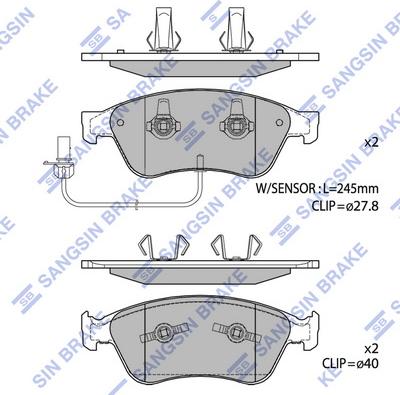 Hi-Q SP1693 - Тормозные колодки, дисковые, комплект autospares.lv