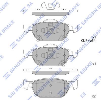 Hi-Q SP1605 - Тормозные колодки, дисковые, комплект autospares.lv