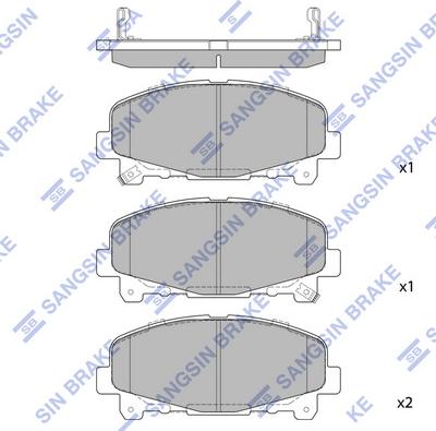 Hi-Q SP1606 - Тормозные колодки, дисковые, комплект autospares.lv