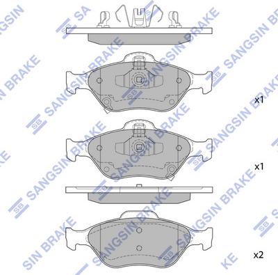 Hi-Q SP1632 - Тормозные колодки, дисковые, комплект autospares.lv