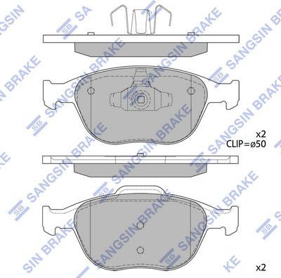 Hi-Q SP1623 - Тормозные колодки, дисковые, комплект autospares.lv