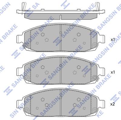 Hi-Q SP1676 - Тормозные колодки, дисковые, комплект autospares.lv