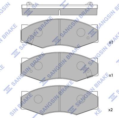 Hi-Q SP1095 - Тормозные колодки, дисковые, комплект autospares.lv