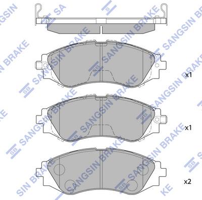 Hi-Q SP1102 - Тормозные колодки, дисковые, комплект autospares.lv