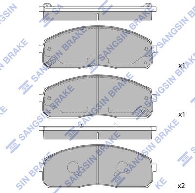 Hi-Q SP1175 - Тормозные колодки, дисковые, комплект autospares.lv