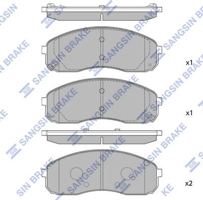 Hi-Q SP1177 - Тормозные колодки, дисковые, комплект autospares.lv