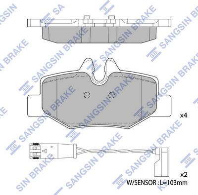 Hi-Q SP1896 - Тормозные колодки, дисковые, комплект autospares.lv