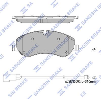 Hi-Q SP1885 - Тормозные колодки, дисковые, комплект autospares.lv