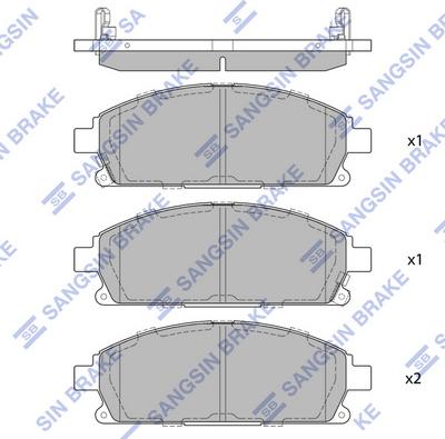 Hi-Q SP1365 - Тормозные колодки, дисковые, комплект autospares.lv