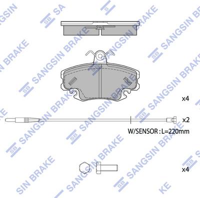 Hi-Q SP1243 - Тормозные колодки, дисковые, комплект autospares.lv