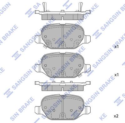 Hi-Q SP1709 - Тормозные колодки, дисковые, комплект autospares.lv