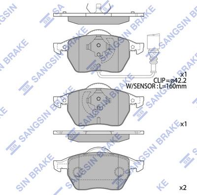 Hi-Q SP2097 - Тормозные колодки, дисковые, комплект autospares.lv