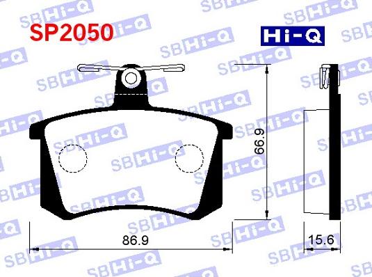 Hi-Q SP2050 - Тормозные колодки, дисковые, комплект autospares.lv