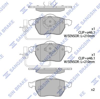 Hi-Q SP2001A - Тормозные колодки, дисковые, комплект autospares.lv